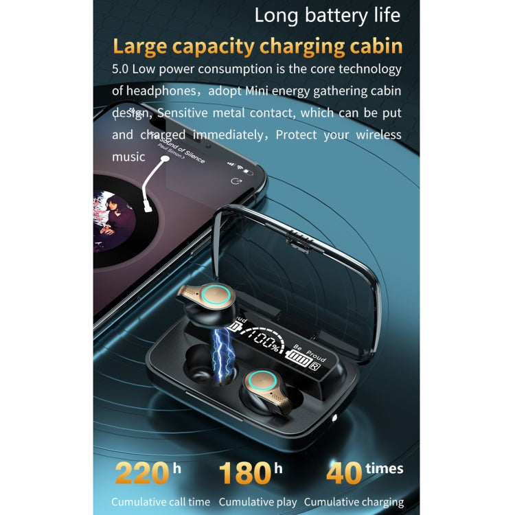 M18 Bluetooth 5.1 LED Display Screen Water-resistant Wireless Bluetooth Earphone with Charging Box