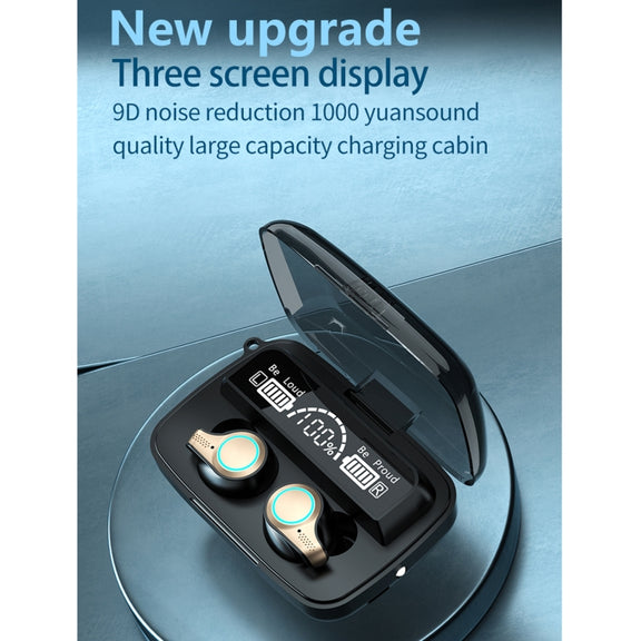 M18 Bluetooth 5.1 LED Display Screen Water-resistant Wireless Bluetooth Earphone with Charging Box