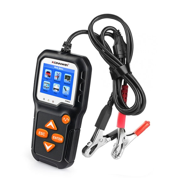 KONNWEI KW650 6V- 12V Car Motorcycle Battery Lawn Mower Detector with 2.4 inch Color Display & Waveform Graph