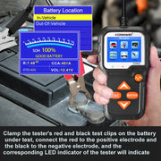 KONNWEI KW650 6V- 12V Car Motorcycle Battery Lawn Mower Detector with 2.4 inch Color Display & Waveform Graph