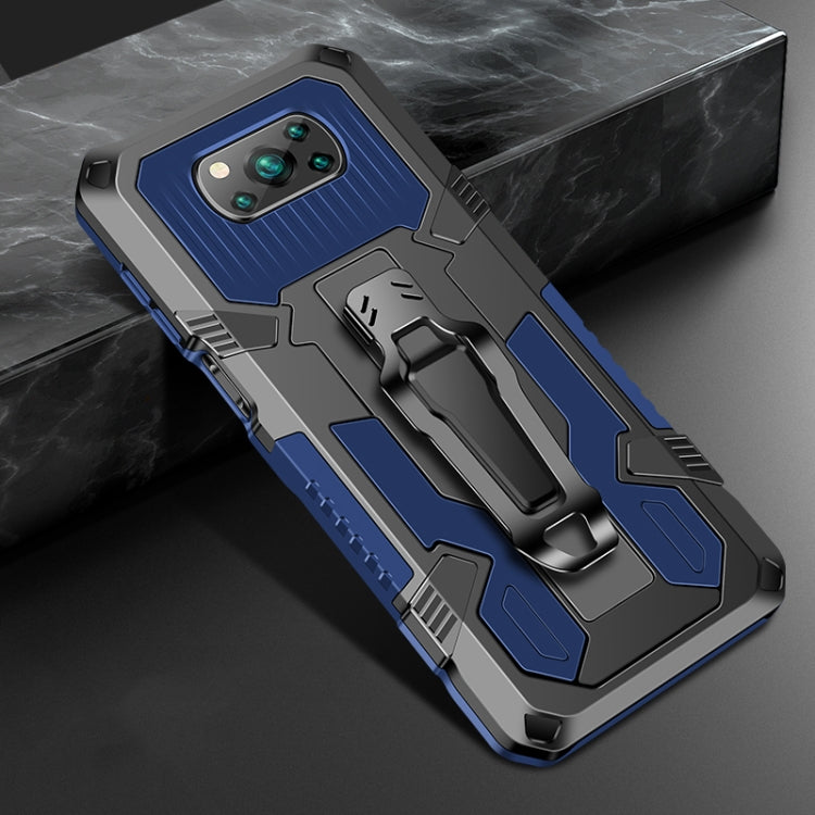 For Xiaomi Poco X3 / Poco X3 FNC / X3 Pro Armor Warrior Shockproof PC + TPU Protective Case(Blue)