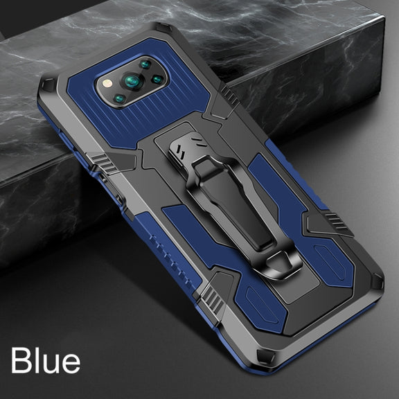 For Xiaomi Poco X3 / Poco X3 FNC / X3 Pro Armor Warrior Shockproof PC + TPU Protective Case(Blue)