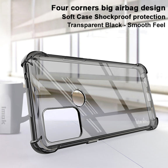 For HTC Desire 20 / Desire 20+ IMAK All Coverage Shockproof Airbag TPU Case(Transparent Black)