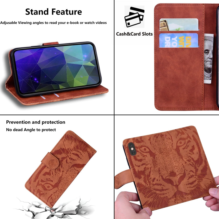 For Samsung Galaxy S20 FE / S20 FE 5G / S20 Lite Tiger Embossing Pattern Horizontal Flip Leather Case with Holder & Card Slots & Wallet(Brown)