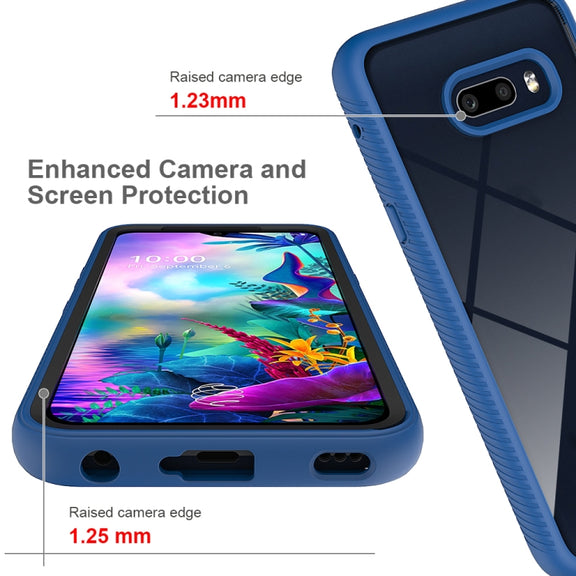 For LG V50S ThinQ 5G / G8X ThinQ Starry Sky Solid Color Series Shockproof PC + TPU Protective Case(Light Blue)