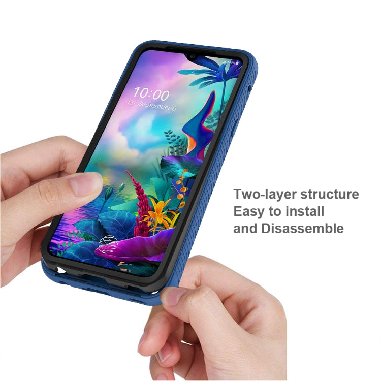 For LG V50S ThinQ 5G / G8X ThinQ Starry Sky Solid Color Series Shockproof PC + TPU Protective Case(Light Blue)