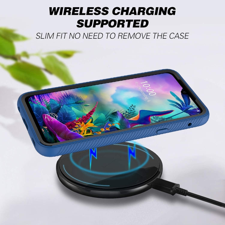 For LG V50S ThinQ 5G / G8X ThinQ Starry Sky Solid Color Series Shockproof PC + TPU Protective Case(Light Blue)