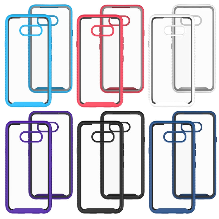 For LG V50S ThinQ 5G / G8X ThinQ Starry Sky Solid Color Series Shockproof PC + TPU Protective Case(Light Blue)