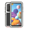 For Samsung Galaxy A21 (US Version) LOVE MEI Metal Shockproof Waterproof Dustproof Protective Case with Glass(Silver) - free shipping - PMC TechLife - Order now!