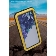 For Samsung Galaxy S20 FE LOVE MEI Metal Shockproof Water-resistant Dustproof Protective Case with Glass(Army Green)