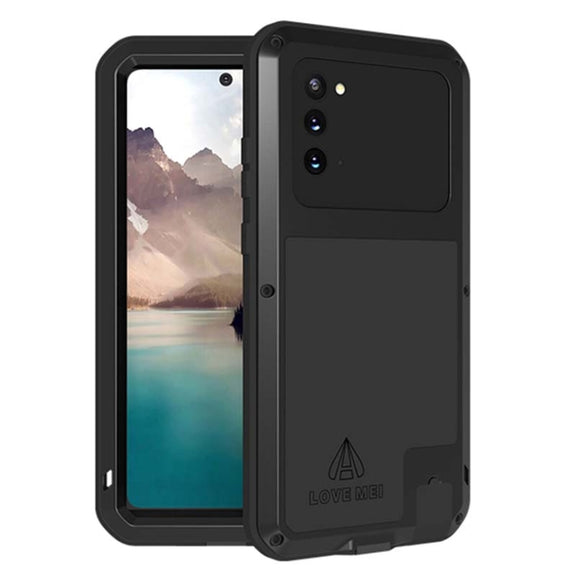 For Samsung Galaxy Note 20 LOVE MEI Metal Shockproof Water-resistant Dustproof Protective Case without Glass(Black)