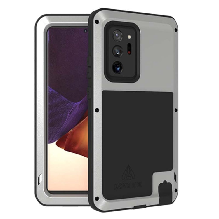 For Samsung Galaxy Note 20 Ultra LOVE MEI Metal Shockproof Water-resistant Dustproof Protective Case without Glass(Silver)