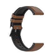 20mm Silicone Leather Watch Band for Huawei Watch GT 2 42mm(Brown)