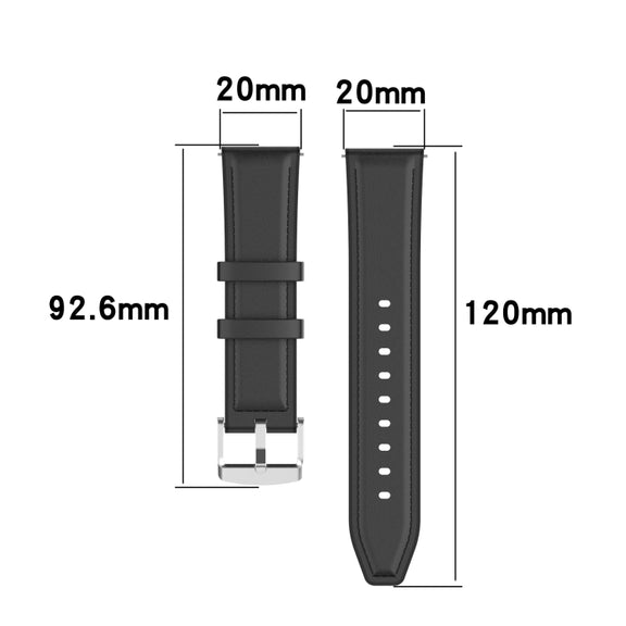 20mm Silicone Leather Watch Band for Huawei Watch GT 2 42mm(Brown)