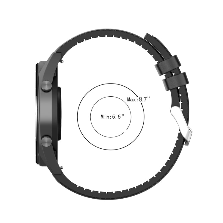 20mm Silicone Leather Watch Band for Huawei Watch GT 2 42mm(Brown)