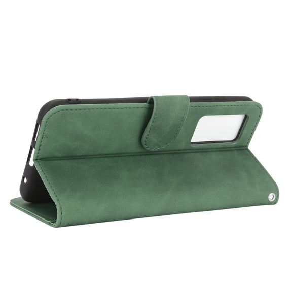 For Oukitel C21 / C21 Pro Solid Color Skin Feel Magnetic Buckle Horizontal Flip Calf Texture PU Leather Case with Holder & Card Slots & Wallet(Green)