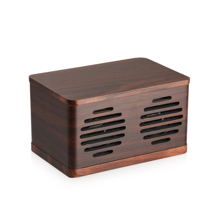D70 QI Standard Subwoofer Wooden Bluetooth 4.2 Speaker, Support TF Card & 3.5mm AUX Brown