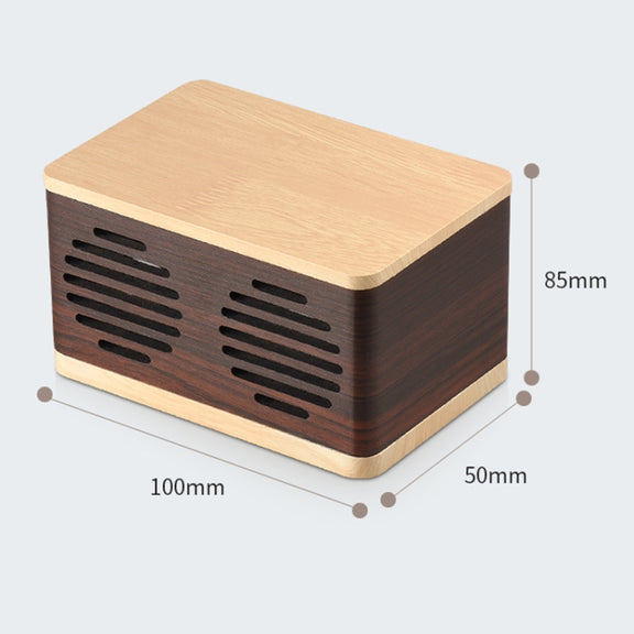 D70 QI Standard Subwoofer Wooden Bluetooth 4.2 Speaker, Support TF Card & 3.5mm AUX Brown