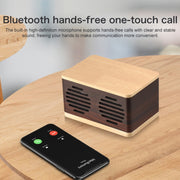 D70 QI Standard Subwoofer Wooden Bluetooth 4.2 Speaker, Support TF Card & 3.5mm AUX Brown