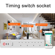 2 x USB Ports + 4 x UK Plug Jack WiFi Remote Control Smart Power Socket Works with Alexa & Google Home, Cable Length: 1.8m, AC 90-265V, UK Plug