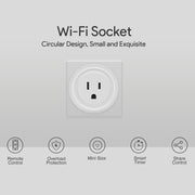 SA-003 10A Mini WiFi Plug Timing Smart Socket Works with Alexa & Google Home, AC 100-240V, US Plug