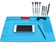 JIAFA S-150 Maintenance Platform Heat-resistant Repair Insulation Pad Silicone Mats with Screws Position(Blue) - Working Mat by JIAFA | Online Shopping South Africa | PMC TechLife | Buy Now Pay Later Mobicred