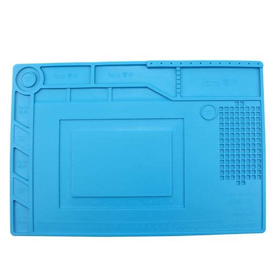 JIAFA S-150 Maintenance Platform Heat-resistant Repair Insulation Pad Silicone Mats with Screws Position(Blue)