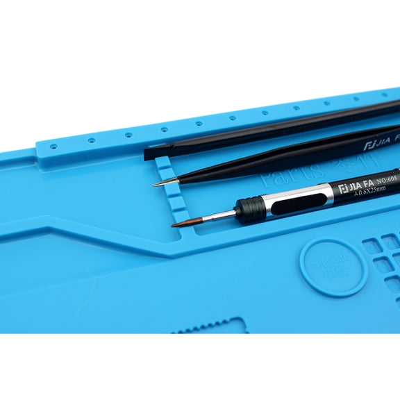 JIAFA S-150 Maintenance Platform Heat-resistant Repair Insulation Pad Silicone Mats with Screws Position(Blue)