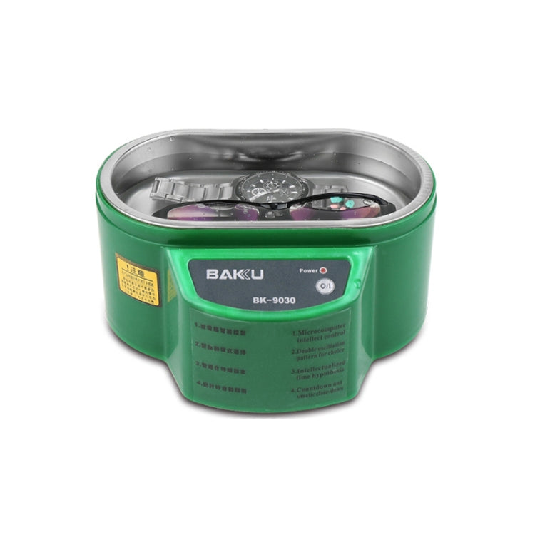 BAKU BK-9030 30W 0.8L LCD Display Ultrasonic Cleaner, AC 110V, US Plug(Green)