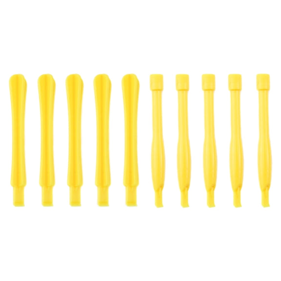 10 PCS Mobile Phone Repair Tool Spudgers (5 PCS Round + 5 PCS Square)(Yellow)