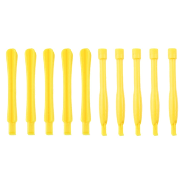 10 PCS Mobile Phone Repair Tool Spudgers (5 PCS Round + 5 PCS Square)(Yellow)