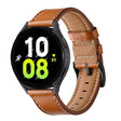 For Garmin Forerunner 265 / 255 / Vivoactive 4 / Venu 2 22mm Stitching Black Buckle Genuine Leather Watch Band (Brown) - Watch Bands by PMC TechLife | Online Shopping South Africa | PMC TechLife