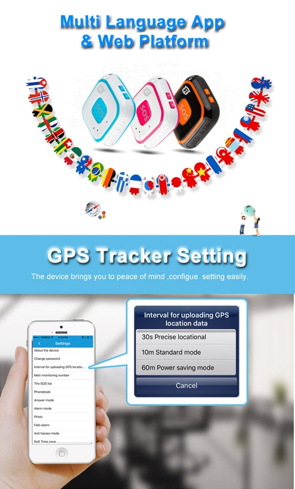 REACHFAR V28 Necklace Style GSM Mini LBS WiFi AGPS Tracker SOS Communicator(Black)