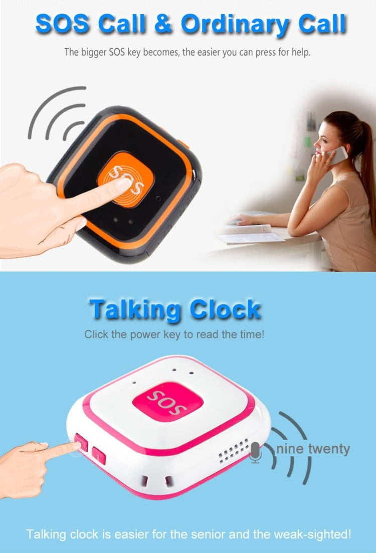 V28 Necklace Style GSM Mini LBS WiFi AGPS Tracker SOS Communicator(Black)