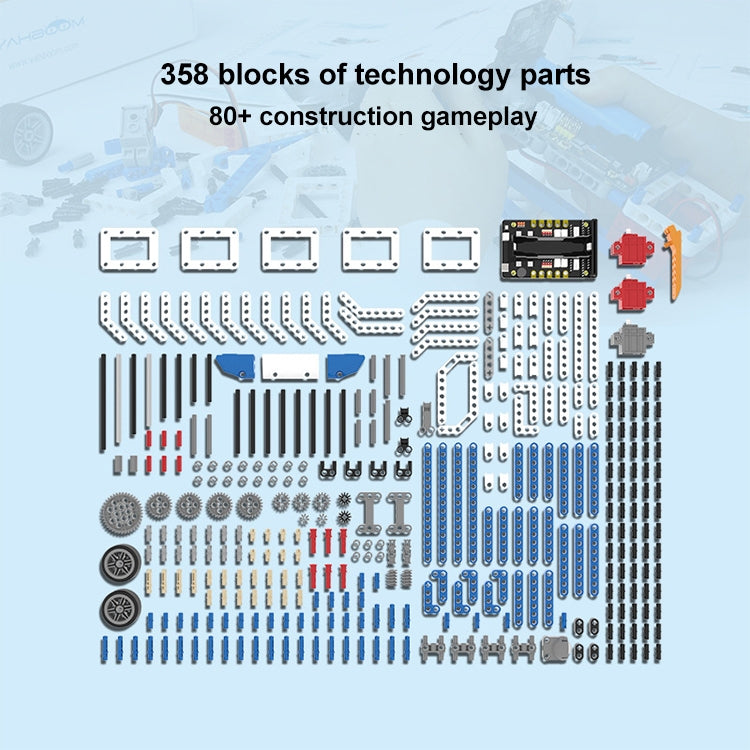 Yahboom 16 in 1 Building:bit Super Kit Programmable Building Block Kit Compatible with BBC Micro:bit V1.5/ V2 Board, without micro:bit