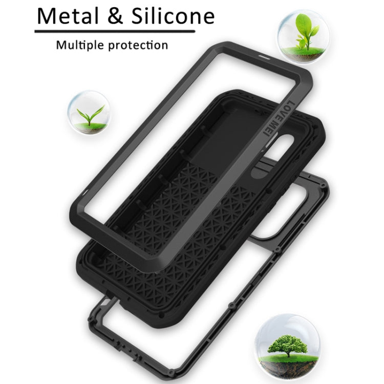 LOVE MEI Powerful Dustproof Shockproof Splashproof Metal + Silicone Combination Case for Huawei P30 Pro (Silver)