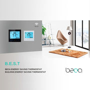 LCD Display Air Conditioning 2-Pipe Programmable Room Thermostat for Fan Coil Unit, Supports Wifi(White)