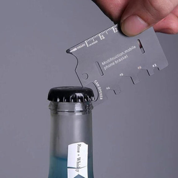 Multi-function Folding Stainless Steel Tool Card Bottle Opener Phone Holder