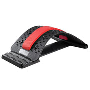 Lumbar Traction Stretching Device Posture Corrector Waist Support Spine Pain Relief Back Massage Stretcher(Black Red)
