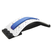 Lumbar Traction Stretching Device Posture Corrector Waist Support Spine Pain Relief Back Massage Stretcher(White Blue)