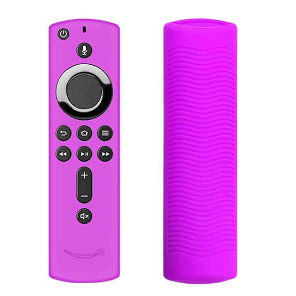 Non-slip Texture Washable Silicone Remote Control Cover for Amazon Fire TV Remote Controller (Purple)