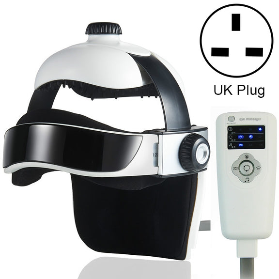 Electronic Air Pressure Head Massager, Relaxed Music Helmet Massager, UK Plug