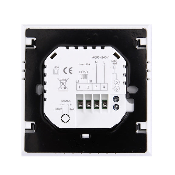 BHT-1000-GB-WIFI 16A Load Electronic Heating Type Touch LCD Digital WiFi Heating Room Thermostat with Sensor, Display Clock / Temperature / Periods / Time / Week / Heat etc.(White)