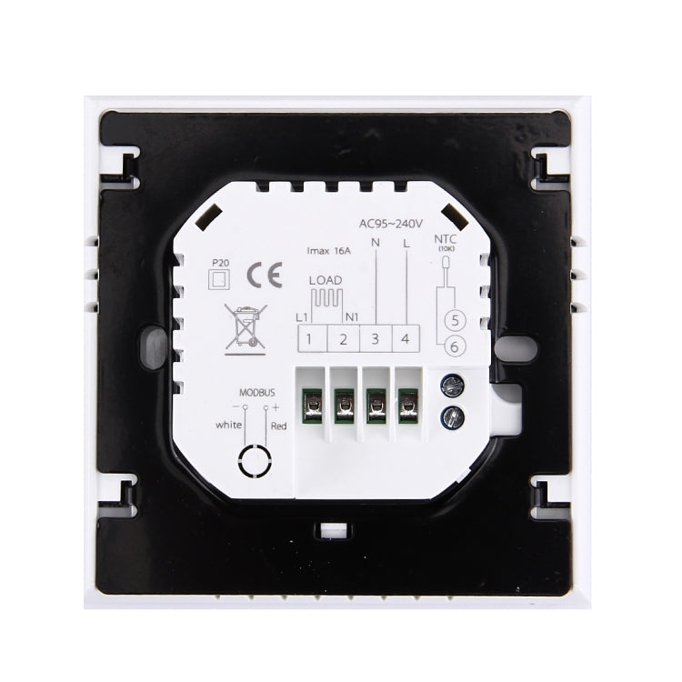 BHT-1000-GB-WIFI 16A Load Electronic Heating Type Touch LCD Digital WiFi Heating Room Thermostat with Sensor, Display Clock / Temperature / Periods / Time / Week / Heat etc.(White)