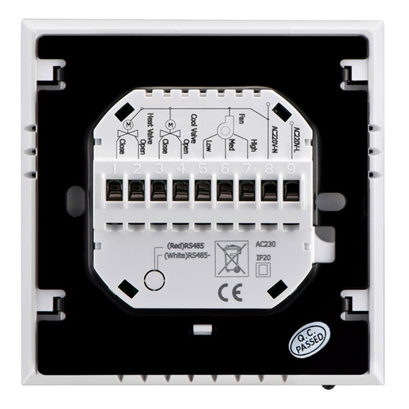 LCD Display Air Conditioning 4-Pipe Programmable Room Thermostat for Fan Coil Unit, Supports Wifi (Black)