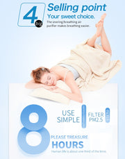 2 PCS 2 in 1 ABS Silicone Anti Snoring Air Purifier(Blue)