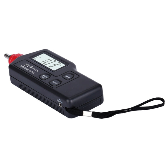 Wintact WT63A Vibration Meter Digital Tester Vibrometer Analyzer Acceleration Velocity(Black Red)