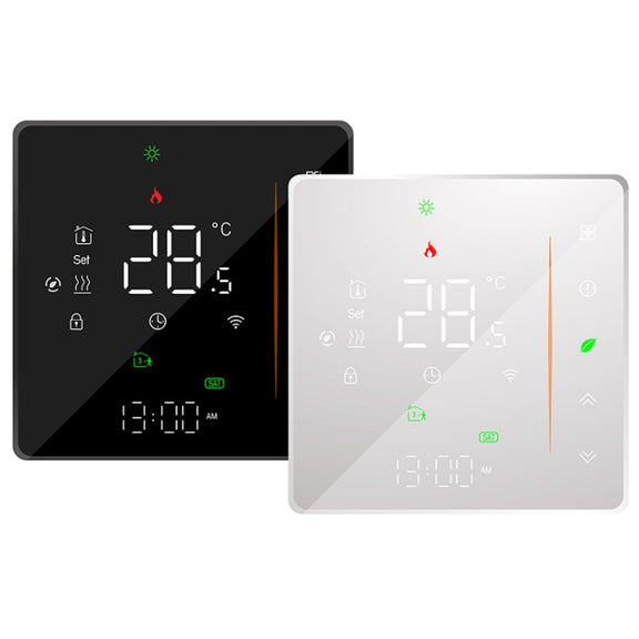 BHT-006GALW 95-240V AC 5A Smart Home Heating Thermostat for EU Box, Control Water Heating with Only Internal Sensor & WiFi Connection (White)