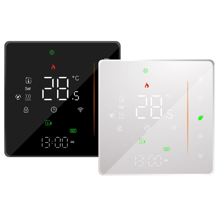 BHT-006GBLW 95-240V AC 16A Smart Home Heating Thermostat for EU Box, Control Electric Heating with Only Internal Sensor & External Sensor & WiFi Connection (White)
