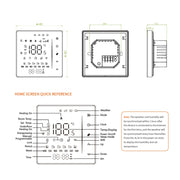 BHT-006GBLW 95-240V AC 16A Smart Home Heating Thermostat for EU Box, Control Electric Heating with Only Internal Sensor & External Sensor & WiFi Connection (Black)